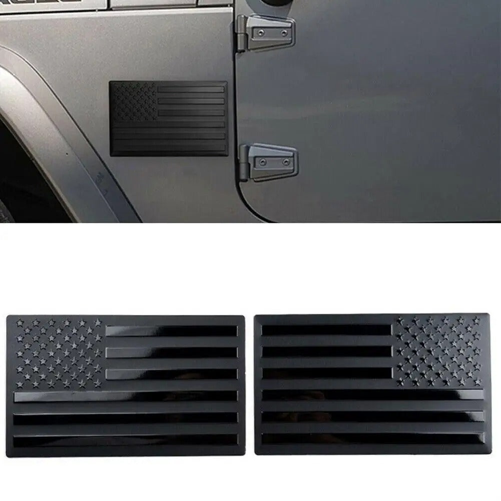 Star And Stripe Black American Flag Metal Decal Stickers