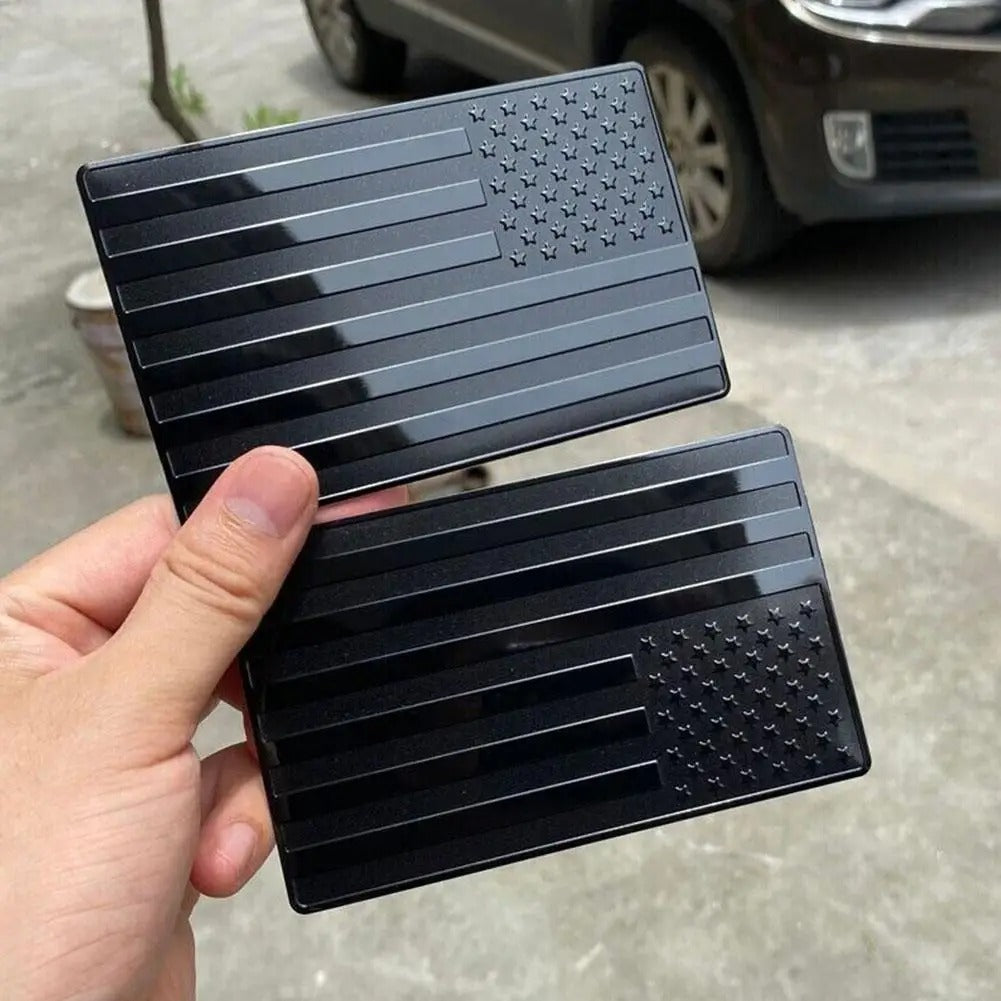 Star And Stripe Black American Flag Metal Decal Stickers